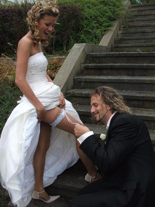 Upskirt Brides No Panties