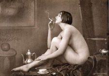 Vintage Nude Women Smoking