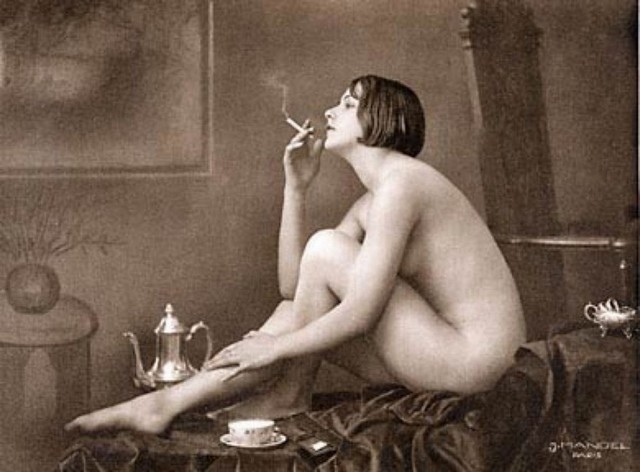 Vintage Nude Women Smoking