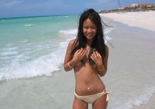 Young Asian Teens At The Beach