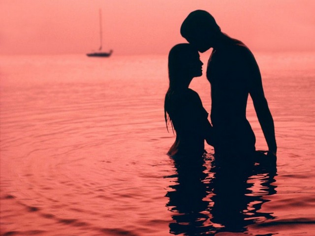 Beach Couple Silhouette Love